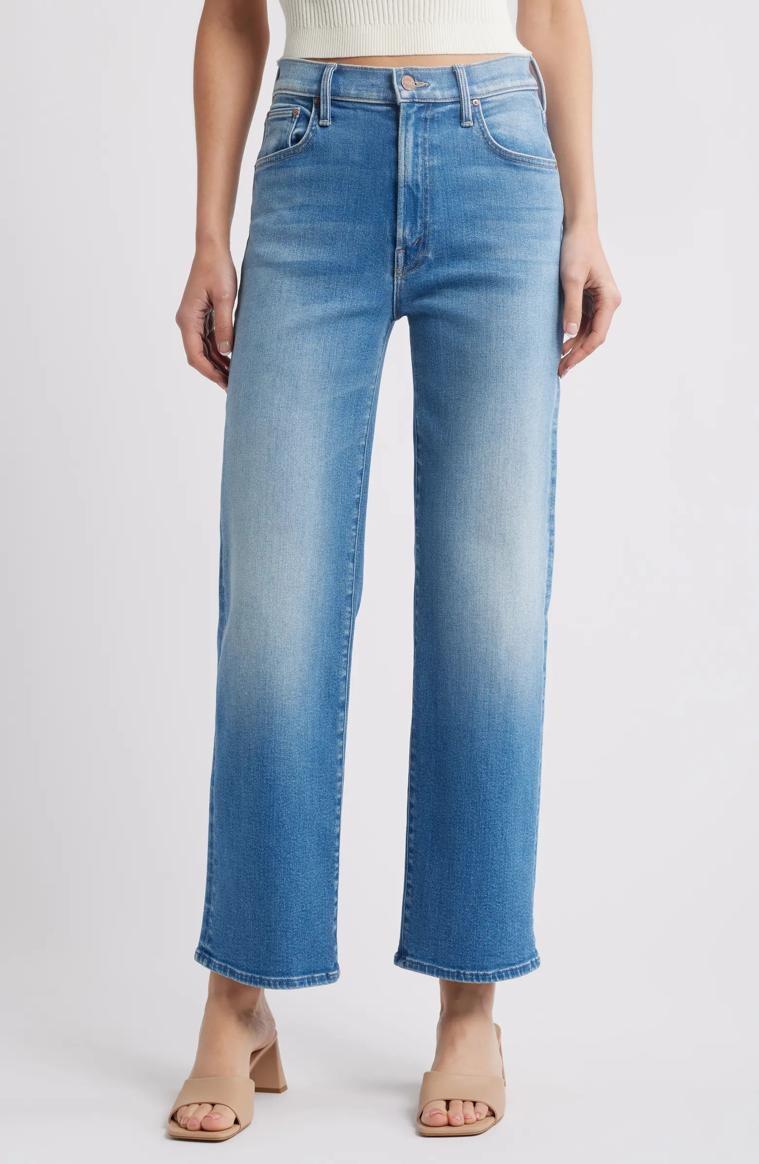 The Rambler Flood High Waist Crop Wide Leg Jeans | Nordstrom