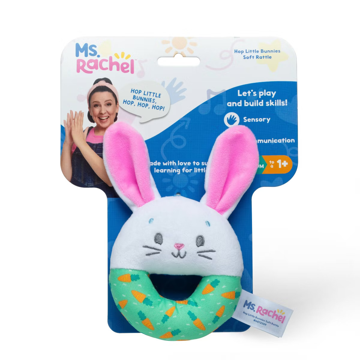 Ms. Rachel Hop Little Bunnies Soft Rattle | Target