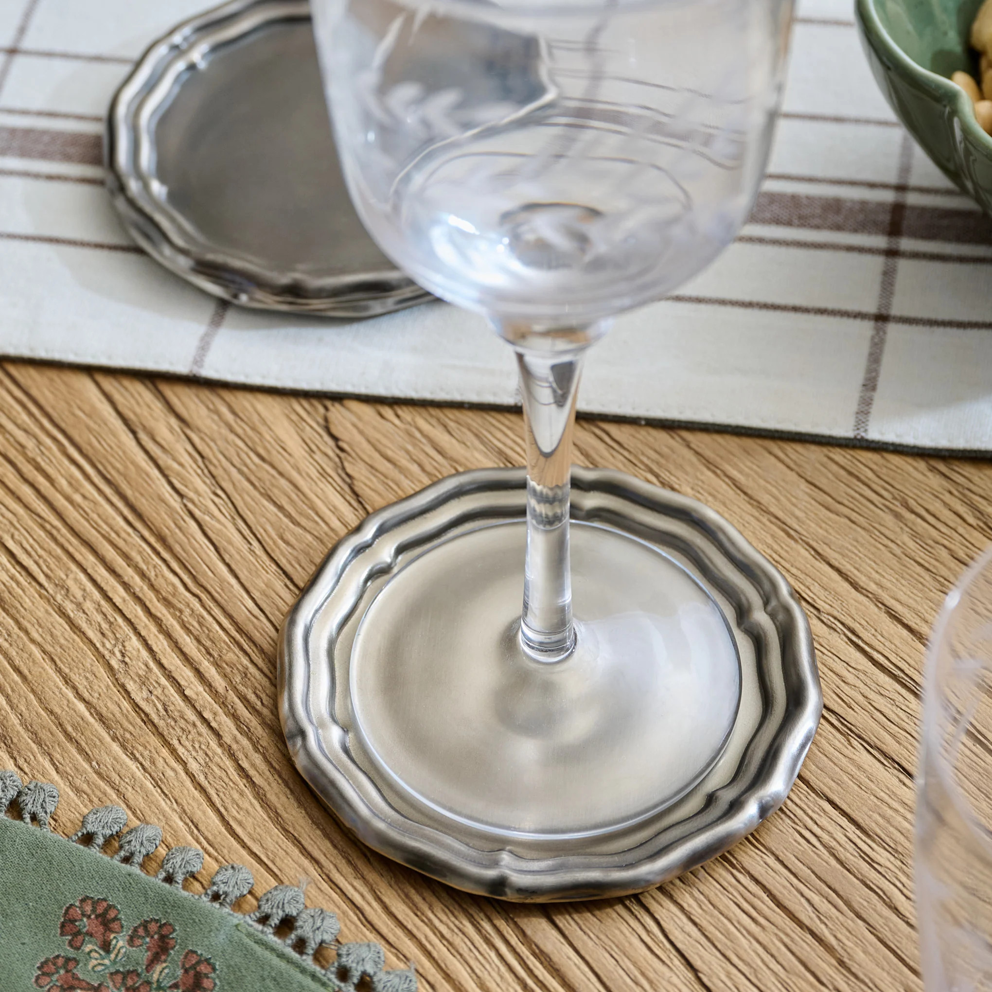 Vintage-Inspired Pewter Coaster Set | Magnolia