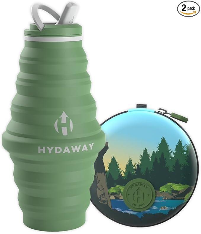 HYDAWAY 25oz Collapsible Water Bottle with Flip-Top Lid & Case | BPA-Free | Leak-Resistant | Reus... | Amazon (US)