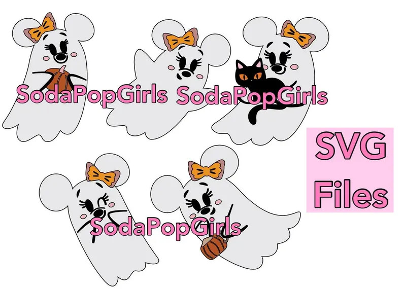 Minnie Mouse Cutie Ghost SVG Files for Banners Stickers T-shirts Decals - Etsy | Etsy (US)
