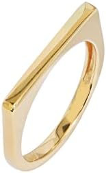 Amazon Essentials 14K Gold Plated Sterling Silver Bar Ring | Amazon (US)