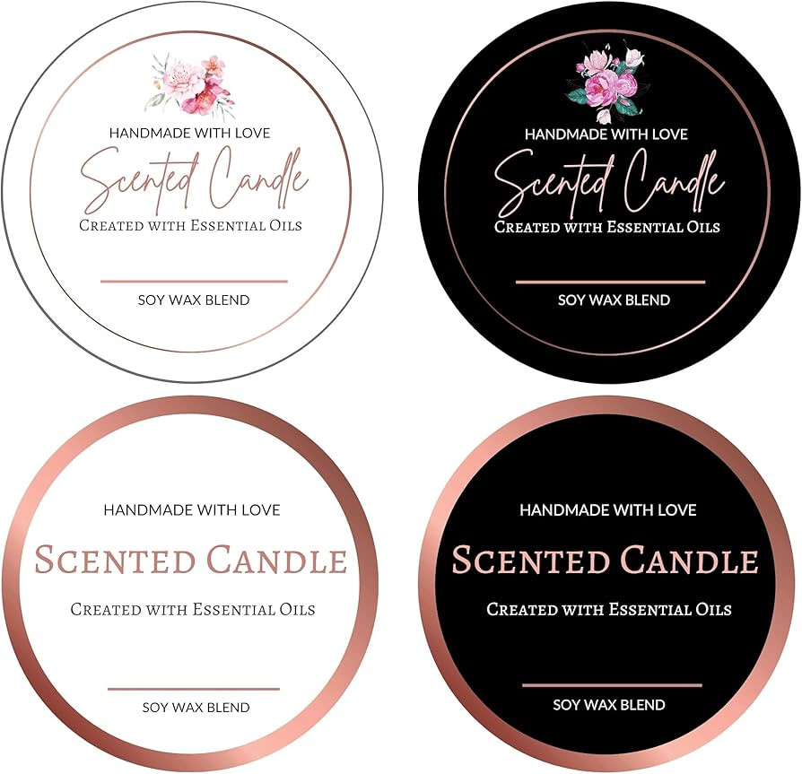 Mobiusea Creation Candle Label Roll | 2 Inch I 300pcs Rose Gold Labels for Candle Making Supplies... | Amazon (US)