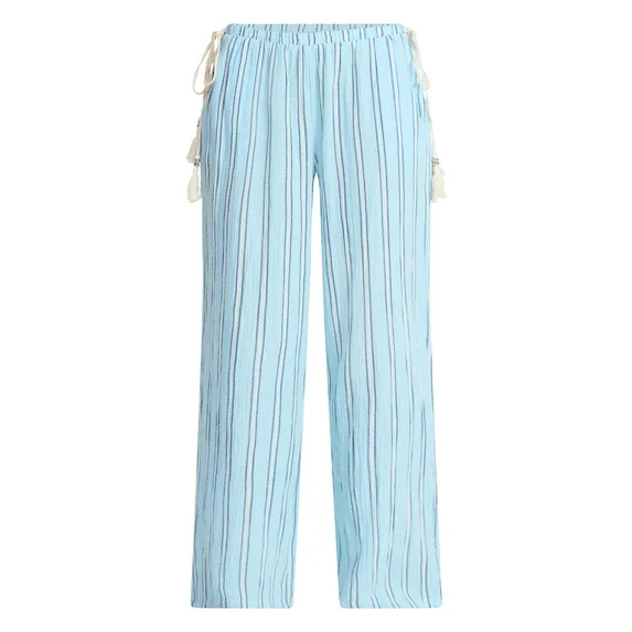 No Boundaries Cotton Gauze Side Tie Beach Pants, 31.5" Inseam, Women's XXS-4X | Walmart (US)