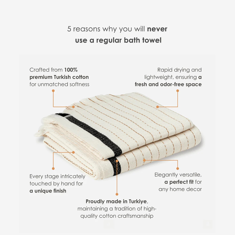 Silvia 100% Cotton Turkish Towel | The Loomia