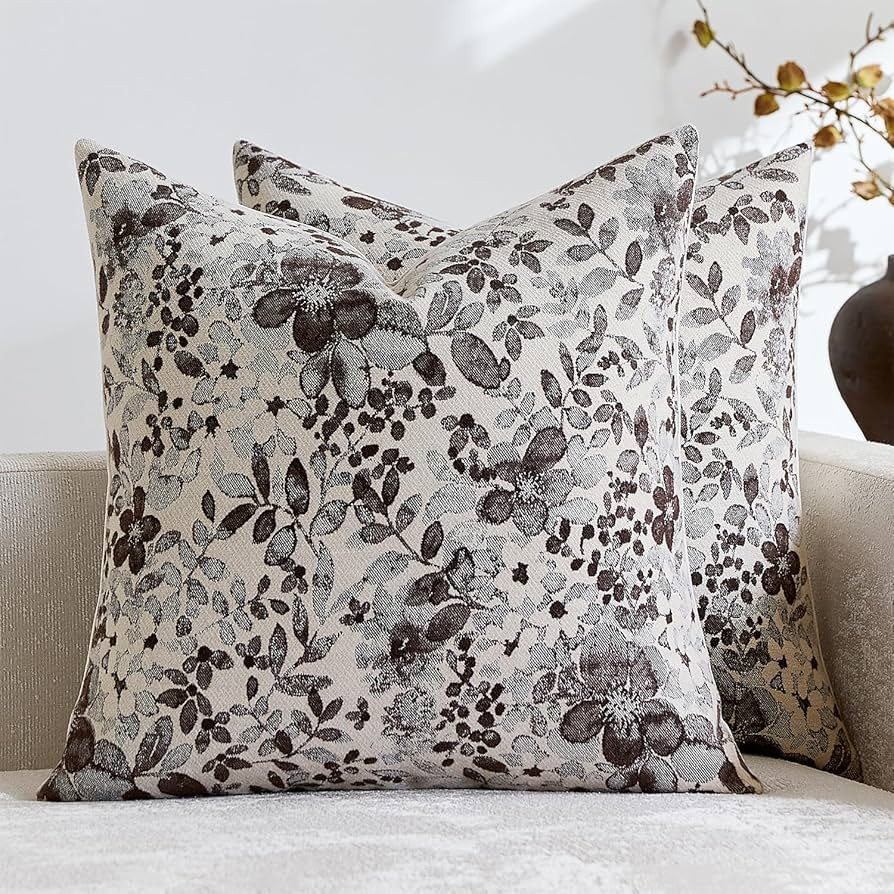 Fundas de Almohada Decorativas Florales Vintage 20x20 Paquete de 2 Acentos de Granja Rústica Che... | Amazon (US)
