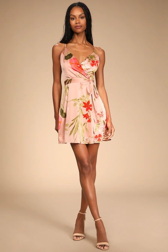 Yours Forever Blush Floral Print Skater Dress | Lulus (US)