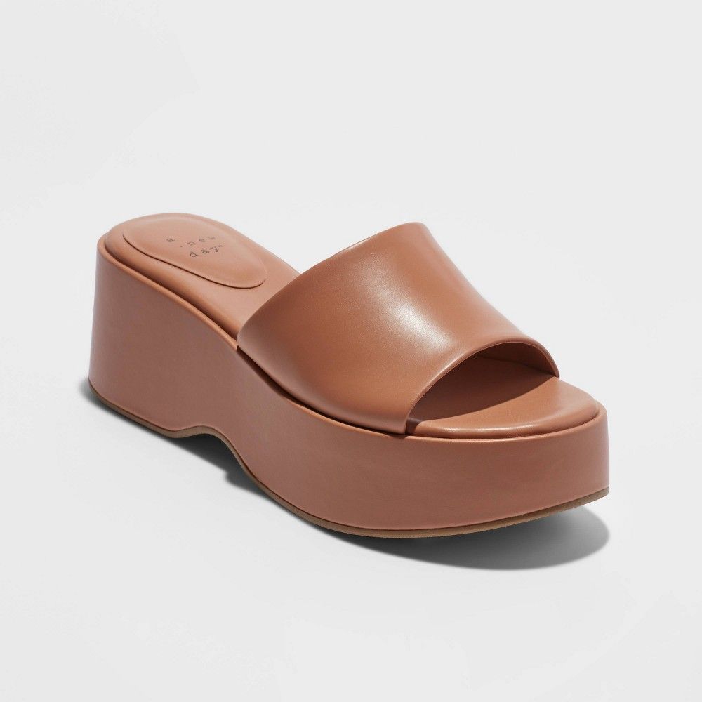 Women's Wynona Platform Sandals - A New Day™ Tan 7.5 | Target