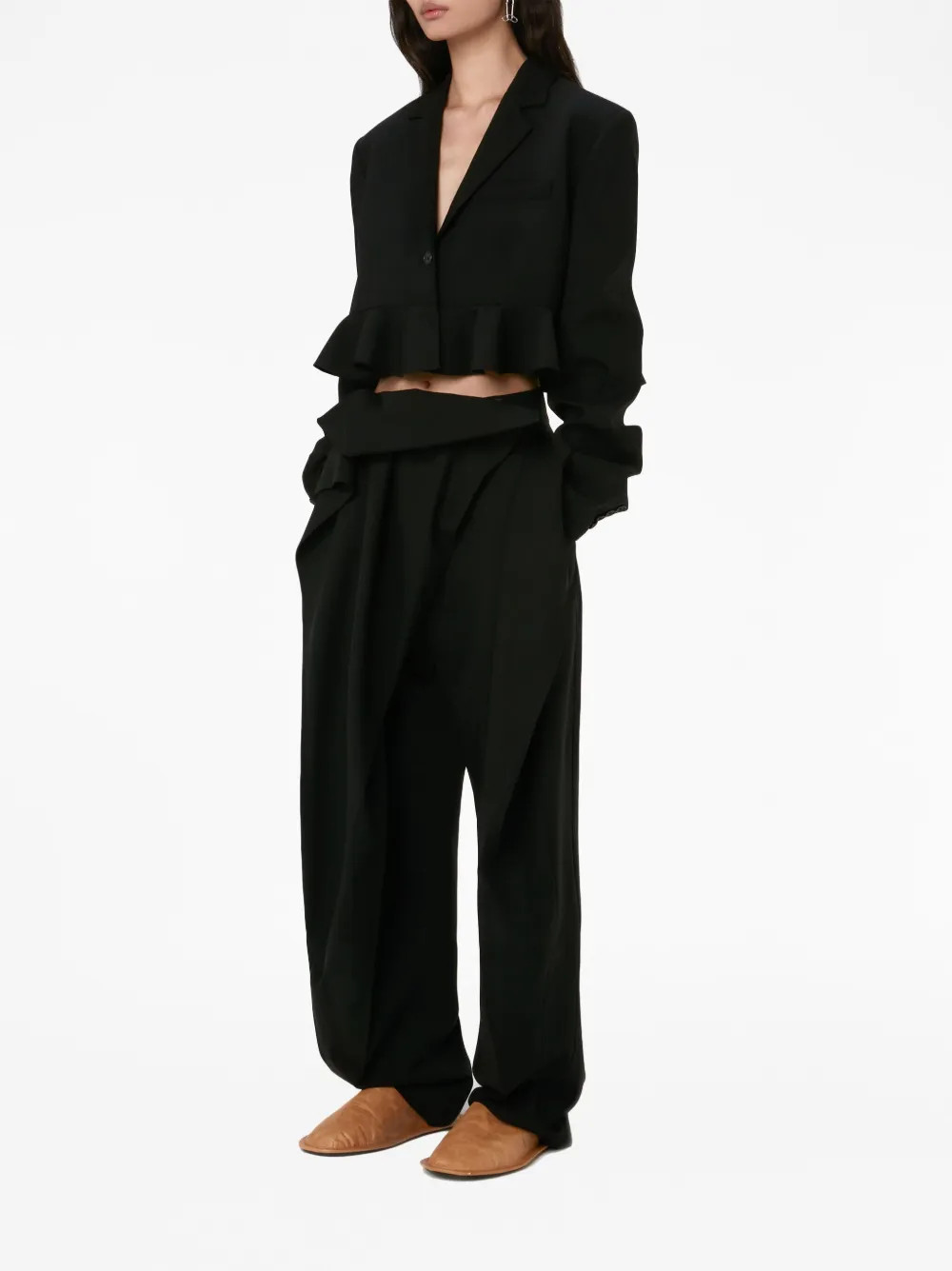 fold-over tapered trousers | Farfetch Global