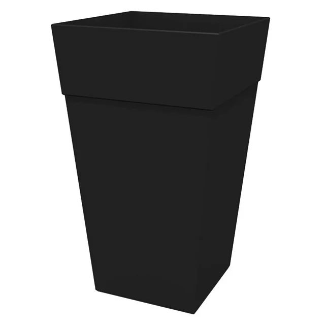 Bloem Tall Finley Tapered Square Planter: 25" - Black - Matte Textured Finish, 100% Recycled Plas... | Walmart (US)