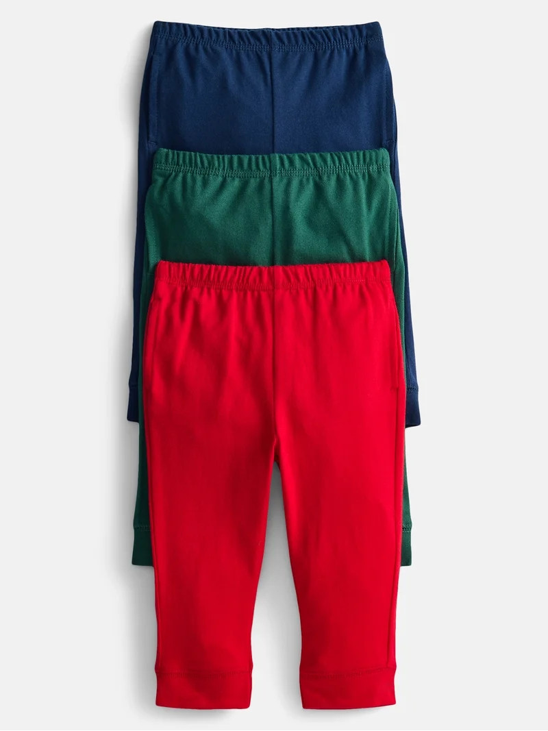 Wonder Nation Baby Boys' Jersey Knit Jogger Pants, 3-Pack, Sizes 0M-24M | Walmart (US)
