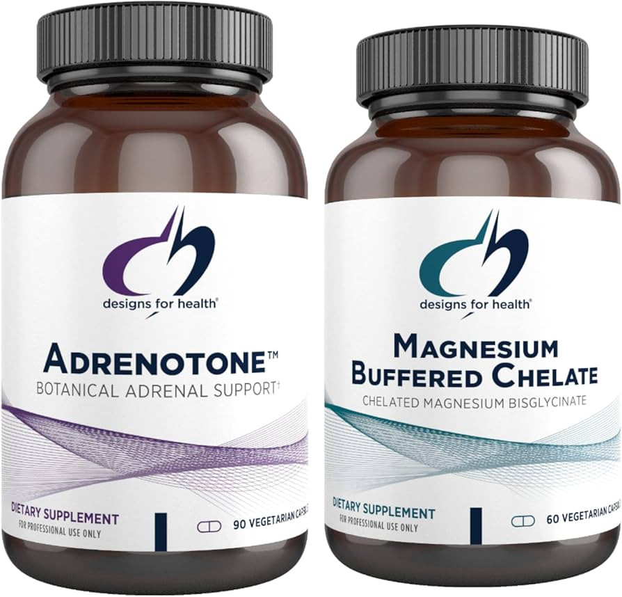 Designs for Health Magnesium + Adrenal Support Duo - Magnesium Buffered Chelate + Adrenotone Adap... | Amazon (US)