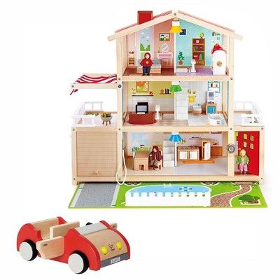 Hape Kids 10 Room Extravagant Wooden Family Play Mansion Doll House Bundle with Wooden Dollhouse ... | Target