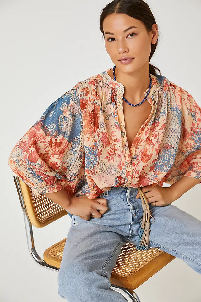 Pilcro Printed Batwing Blouse | Anthropologie (US)