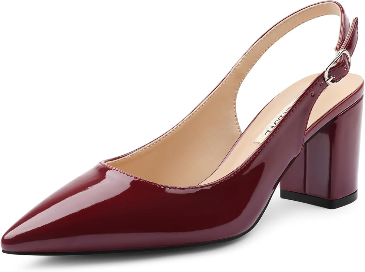 JOY IN LOVE Pumps for Women Chunky Heels Comfortable Block Heel Work Dress Pump Shoes | Amazon (US)