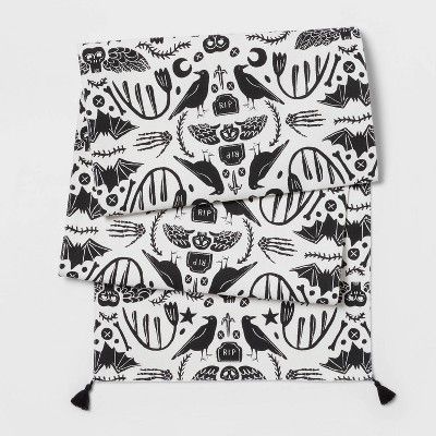 14" x 72" Cotton Skull Design Table Runner - Threshold™ | Target