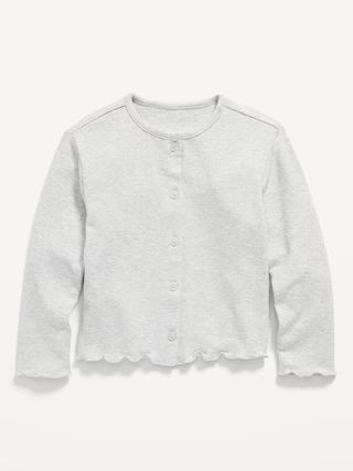 Button-Front Lettuce-Edge Cardigan Sweater for Toddler Girls | Old Navy (US)