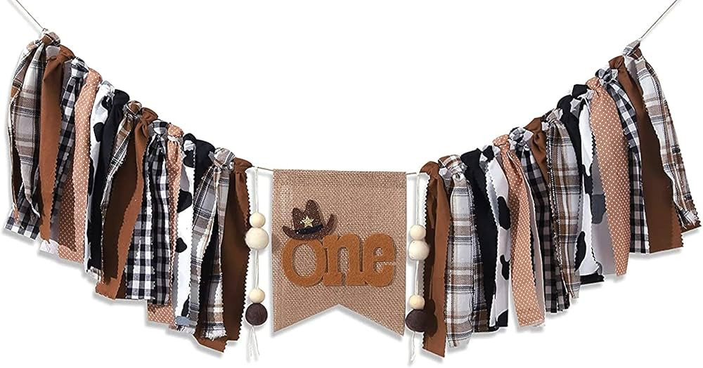 Cowboy High Chair Banner For 1st Birthday - Rodeo Party Decoration For Boy, Western Theme High Ch... | Amazon (US)