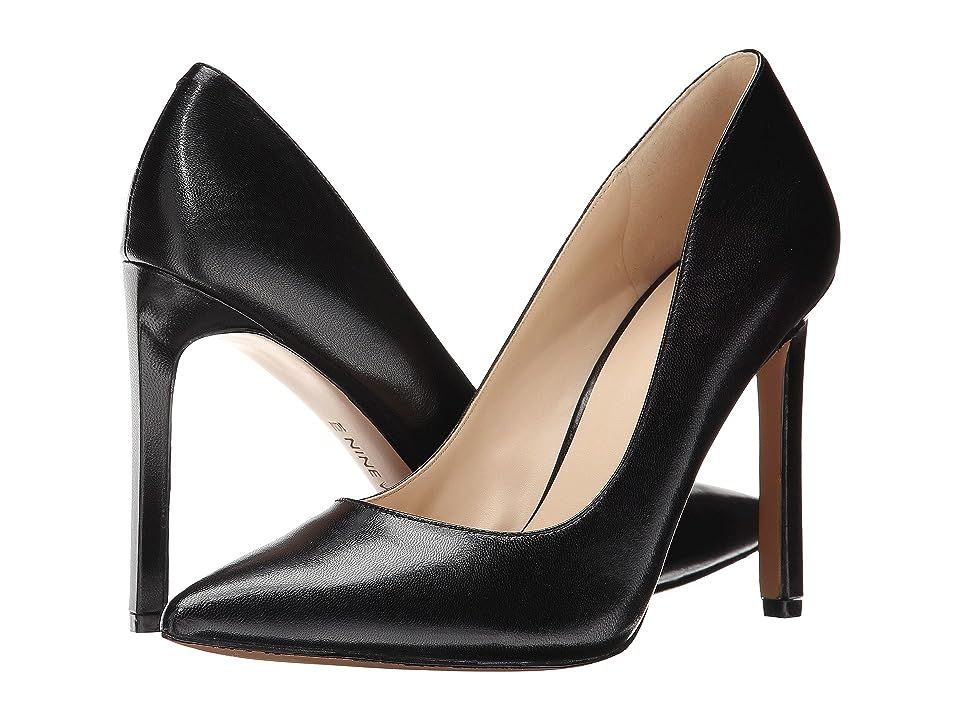 Nine West Tatiana Pump (Black Leather) High Heels | Zappos