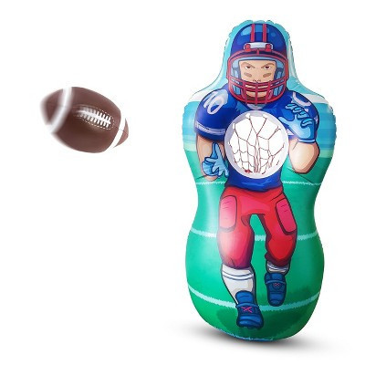 Kovot Inflatable Football Target Set - Inflates to 5 Feet Tall! - Soft Mini Toss Foot Ball Included | Target