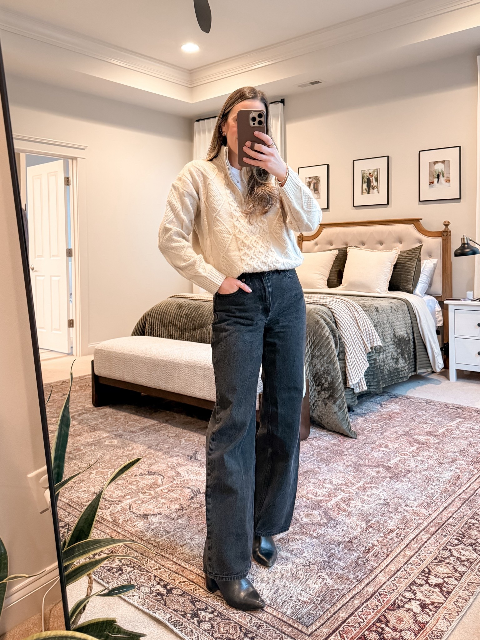 The coziest Amazon quarter zip sweater — soft, warm, and perfect for everyday winter wear 🤍
Styled with my go-to Abercrombie high-rise loose jeans (wearing 25R) and Amazon black ankle boots for an easy, classic winter outfit.

Comfortable enough for busy days, polished enough for coffee runs or work-from-home days.

#LTKWinterStyle #LTKClassicStyle #AmazonFashionFinds #AbercrombieJeans #CapsuleWardrobe

#LTKFindsUnder50 #LTKFindsUnder100 #LTKootd