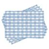 Ambesonne Checkered Place Mats Set of 4, Gingham Motif with Little Hearts Pastel Blue Shower Them... | Amazon (US)