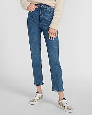 Super High Waisted Medium Wash Slim Jeans | Express