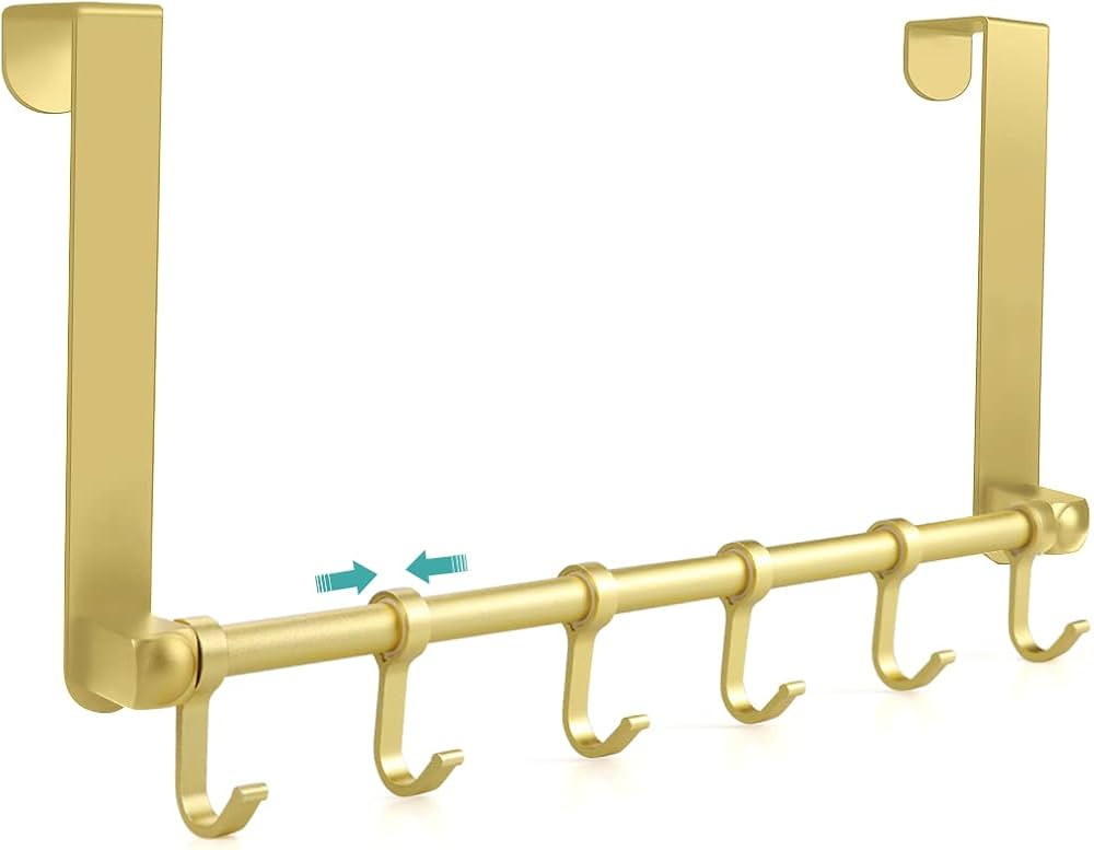 MGahyi Over The Door Hooks Hanger, Moving 6-Hooks,Over Door Towel Rack,Door Coat Hanger, Upgraded... | Amazon (US)