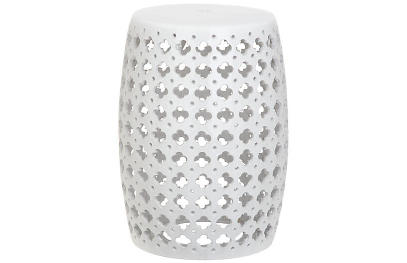 Lacey Garden Stool, White | One Kings Lane