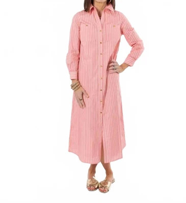 Harper Long Sleeve Dress In Pink Stripe | Shop Simon