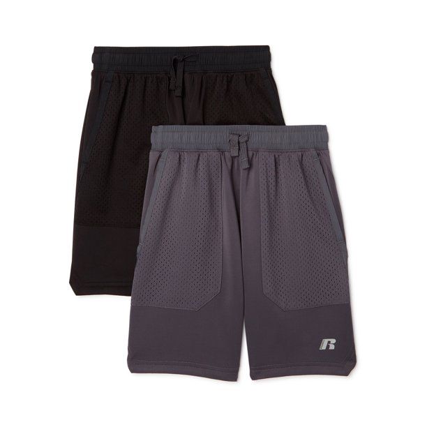 Russell Boys Level-Up Performance Shorts, 2-Pack, Sizes 4-18 & Husky | Walmart (US)