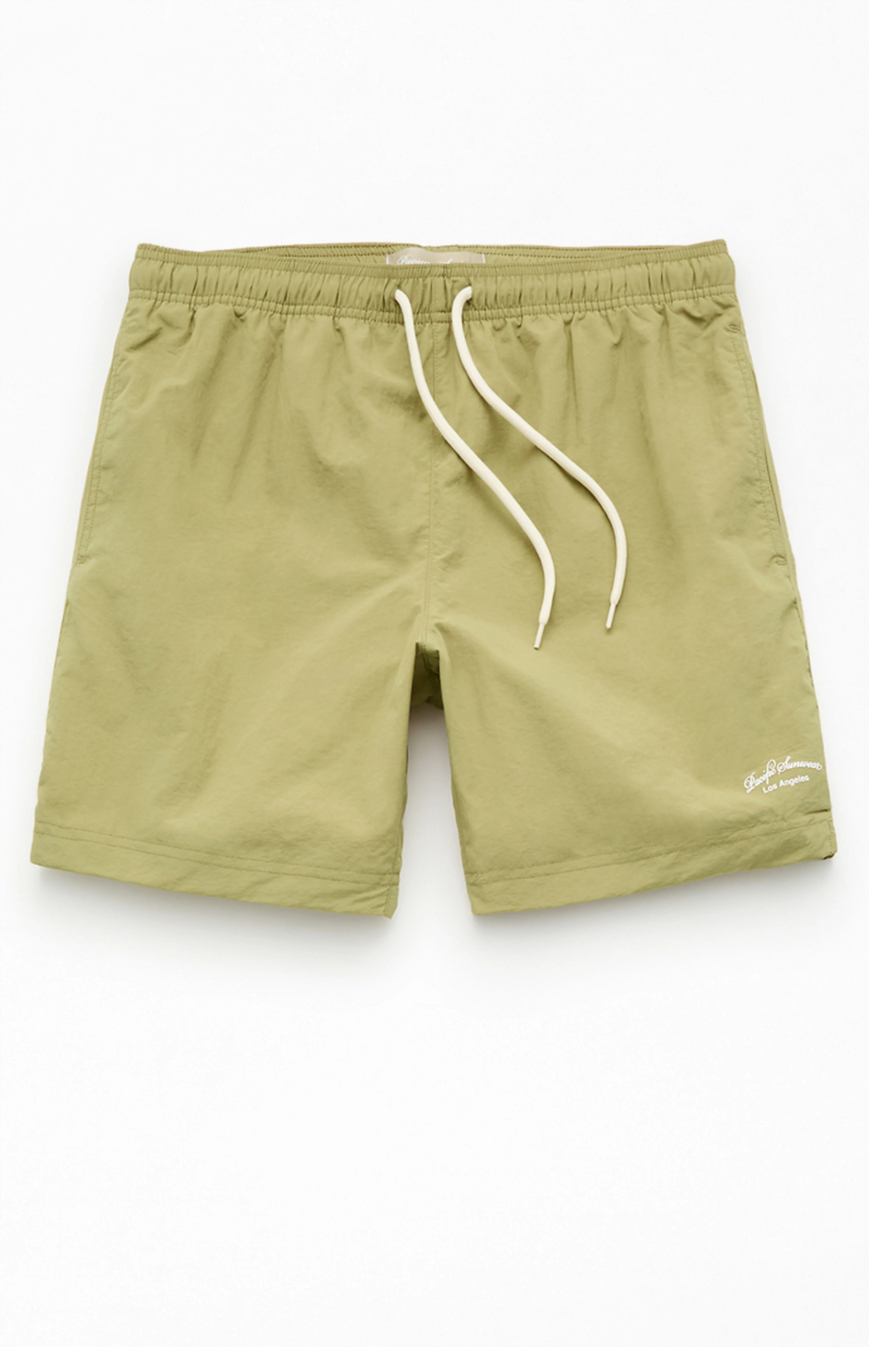 Pacsun Green Collegiate 6.5" Swim Trunks | PacSun