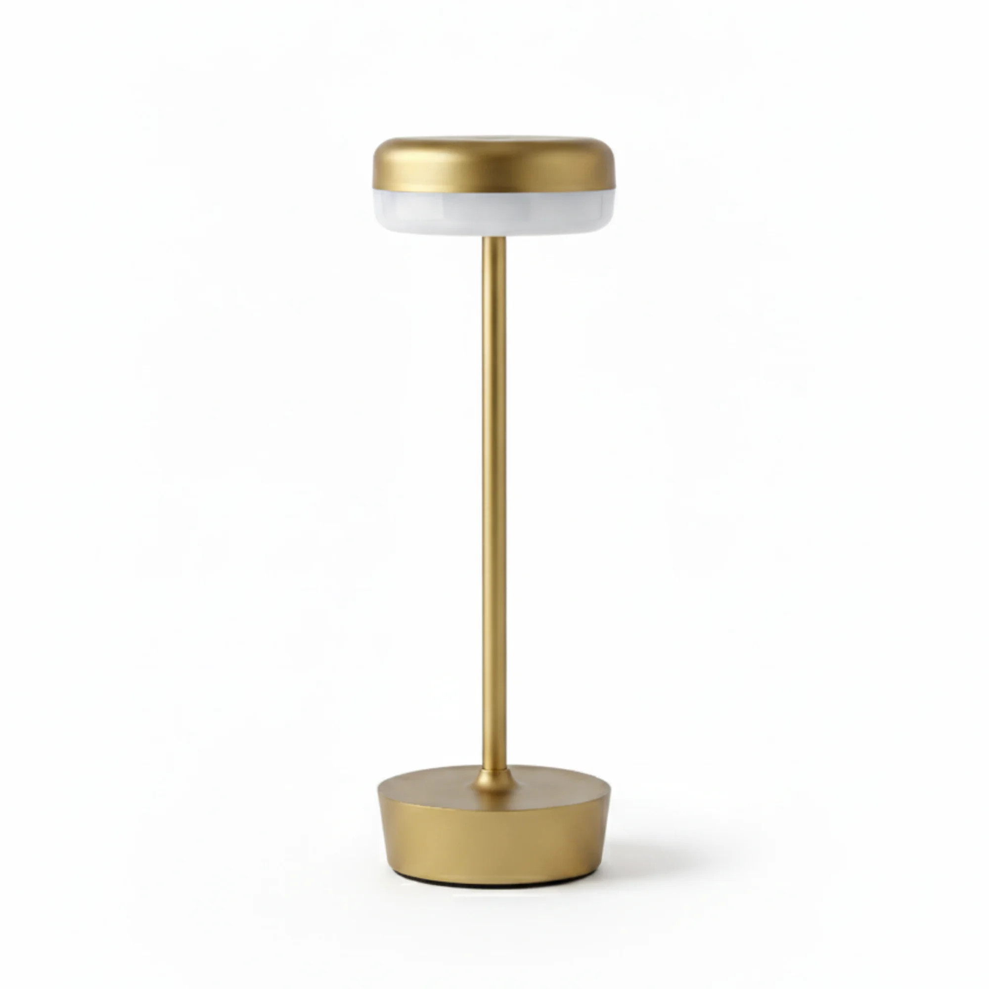 Mainstays 12 inch Outdoor  and Indoor Rechargeable Water Resistant Table Lamp, Gold, 100 Lumens | Walmart (US)