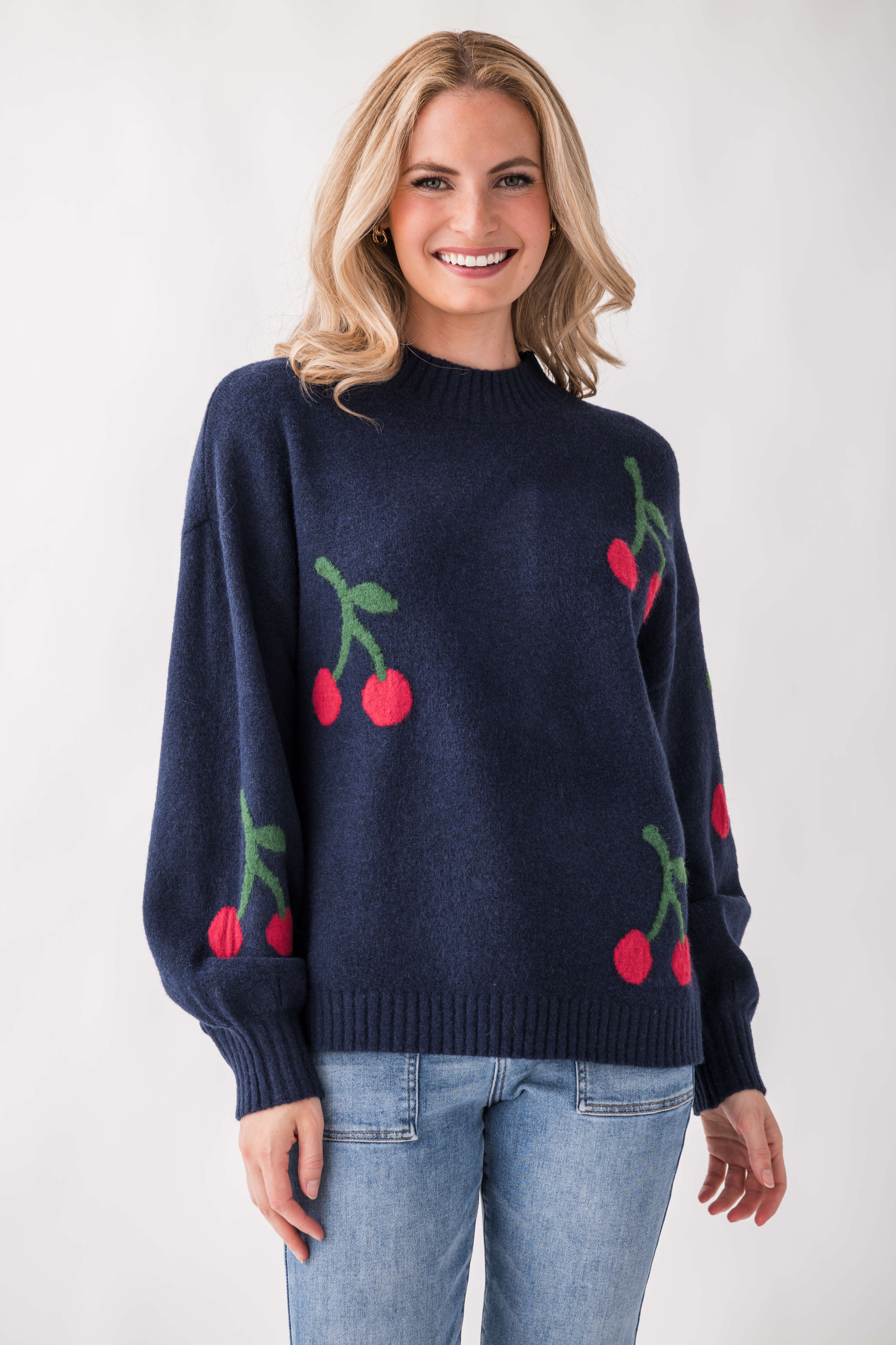 By Together Cherry On Top Mock Sweater | Social Threads