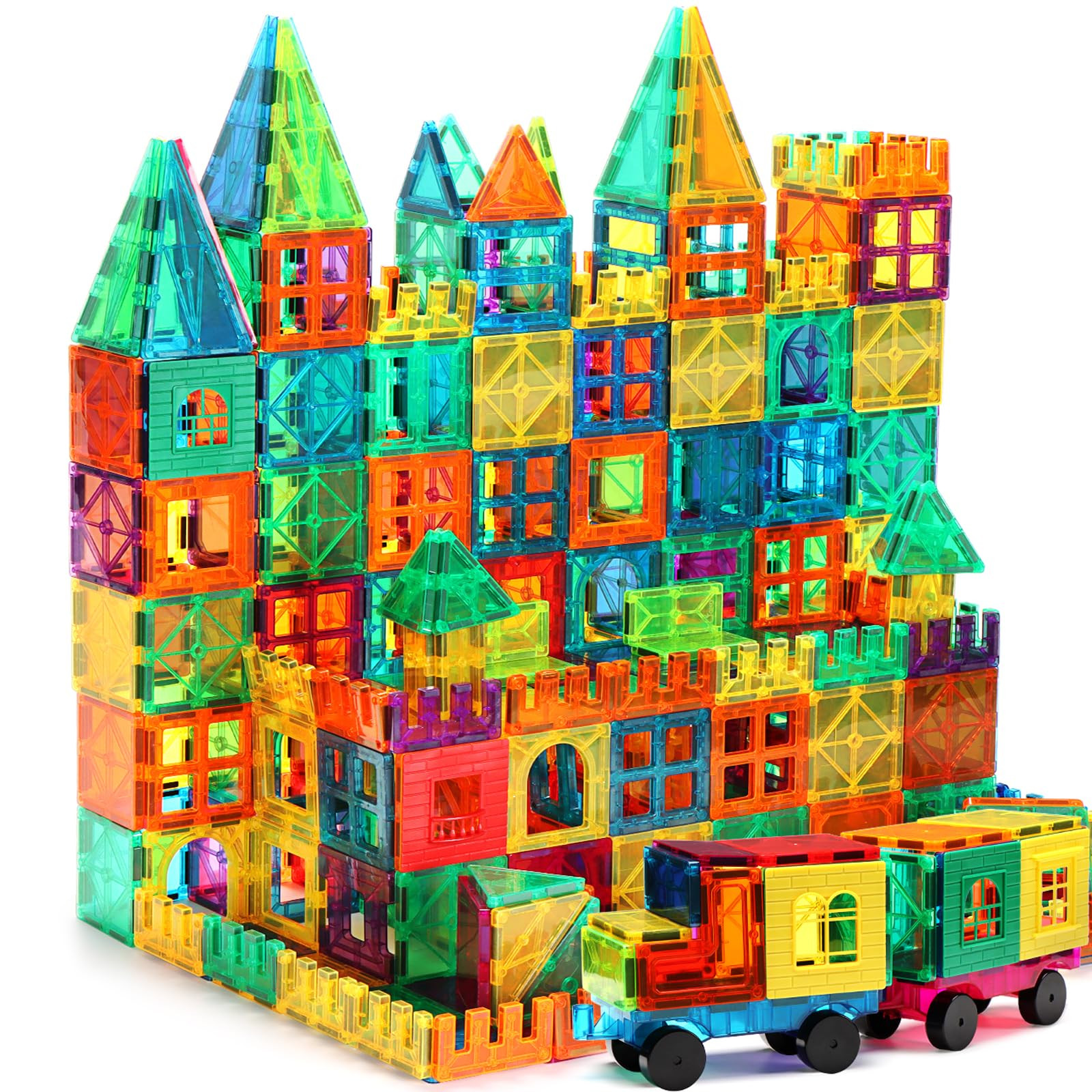 FNJO Magnetic Tiles, 100PCS Building Blocks, STEM Magnets Building Toy Set, Preschool Kindergarte... | Amazon (US)