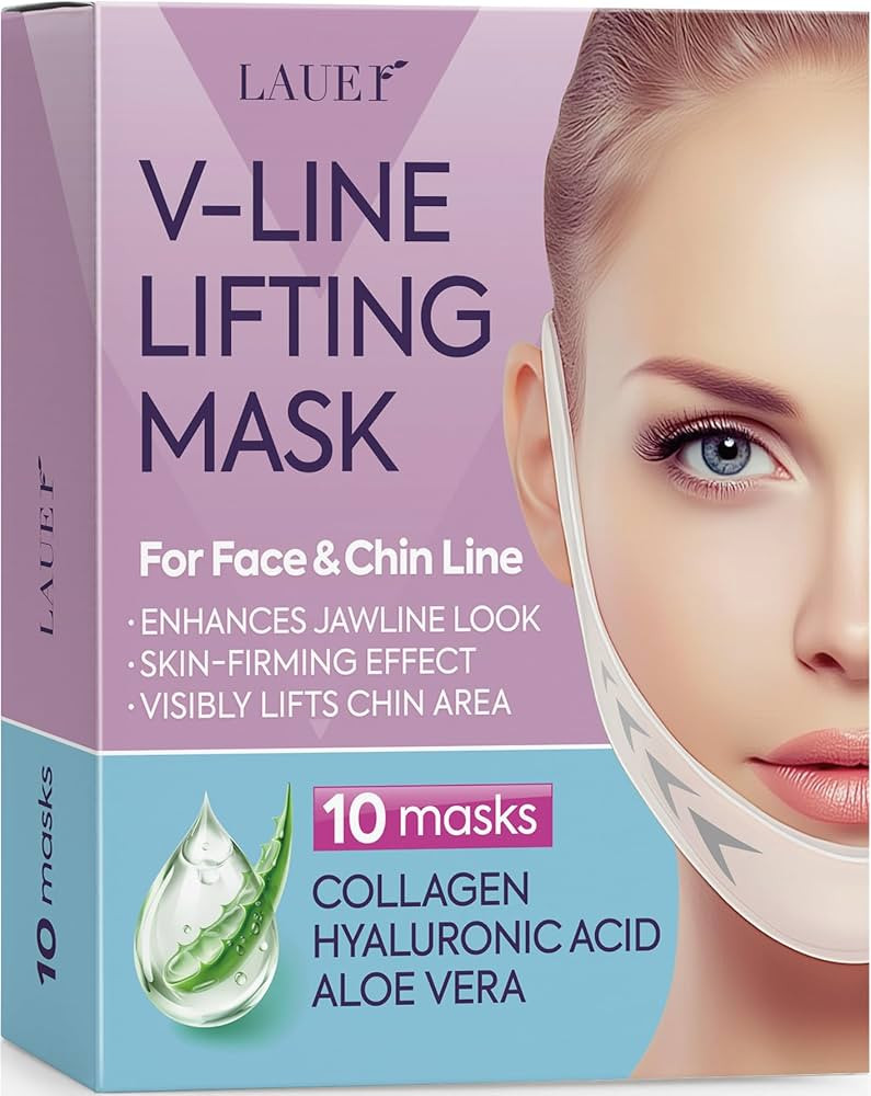 V Shaped Contouring Face Mask Line Shaping Lifting Belt Neck Reduction Jawline Lift Tape Enhancer... | Amazon (US)