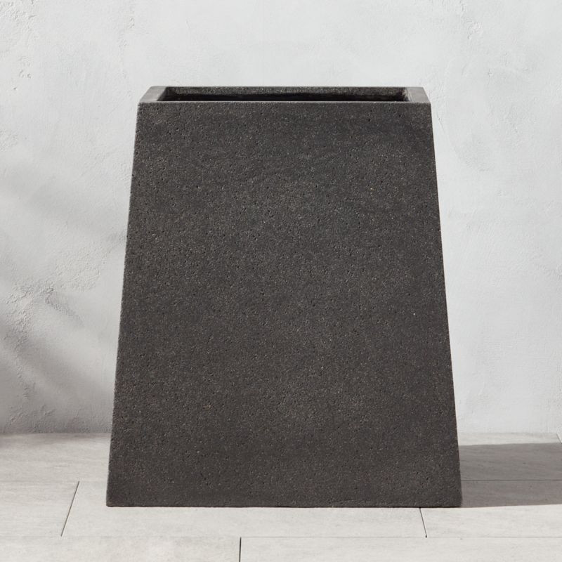 Degree Modern Grey Concrete Outdoor Planter Tall + Reviews | CB2 | CB2