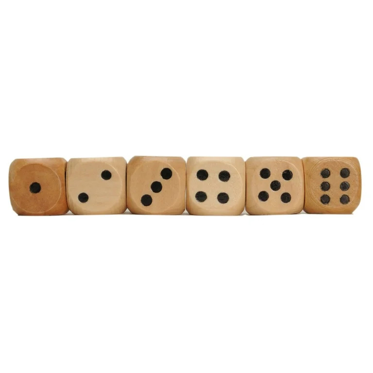 WE Games Wooden Dice - Set of 6 - Solid Natural Wood - Walmart.com | Walmart (US)