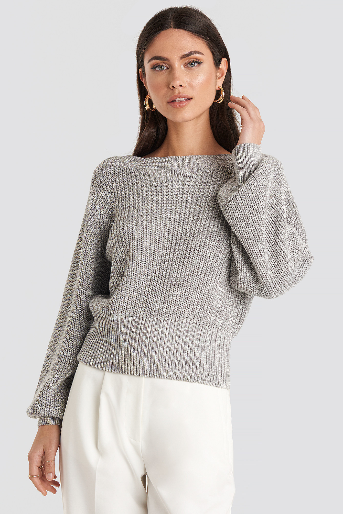 Twisted Pullover Grey | NA-KD US