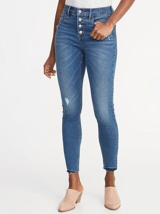 High-Rise Secret-Slim Pockets Button-Fly Rockstar Ankle Jeans for Women | Old Navy US