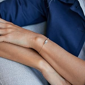 EVE'S ADDICTION Gold Peas in a Pod Bracelet - Custom Two Stone Pea in a Pod Bracelet - Maternity ... | Amazon (US)