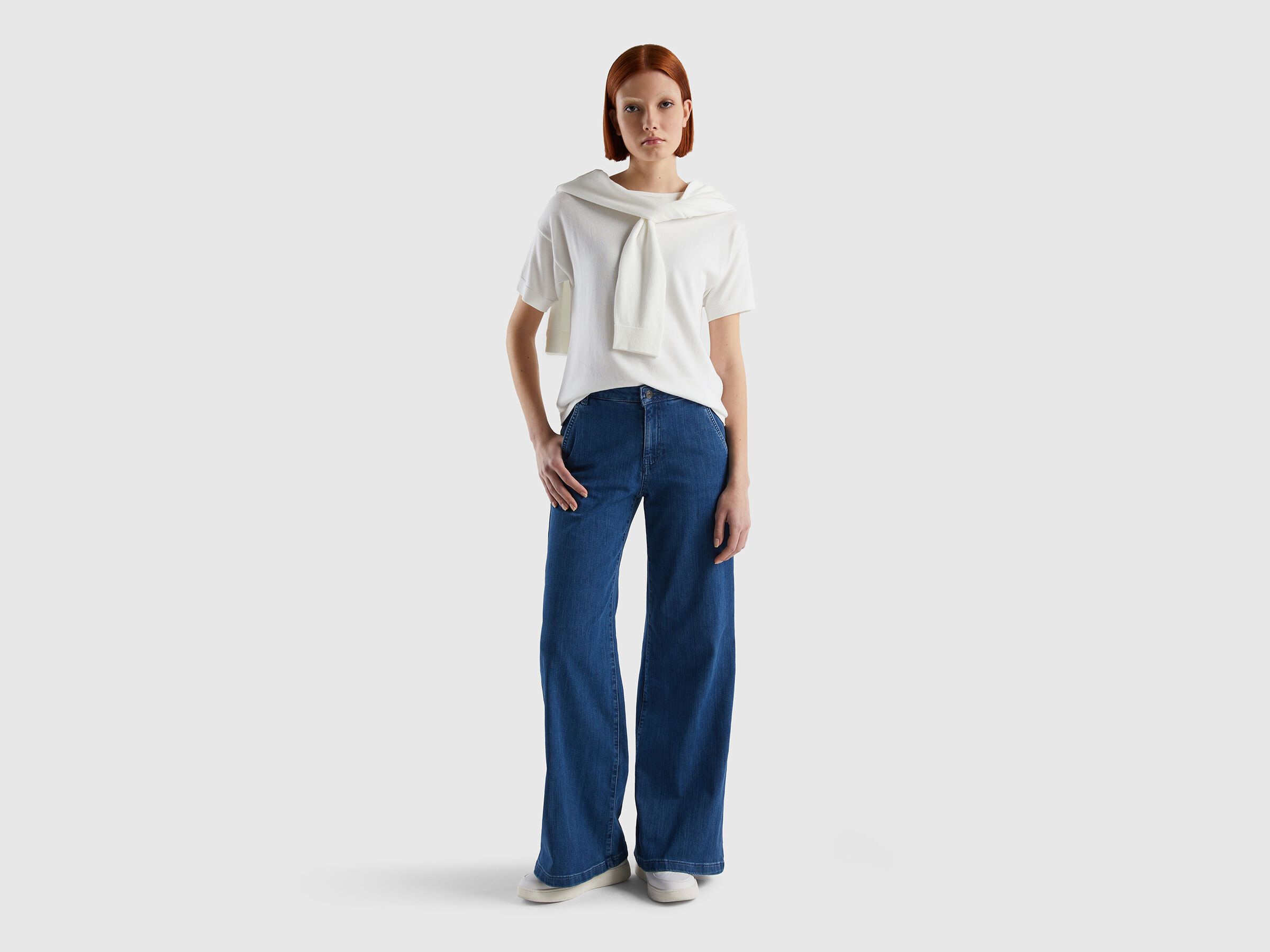 Flared jeans in stretch cotton | Benetton (EU)