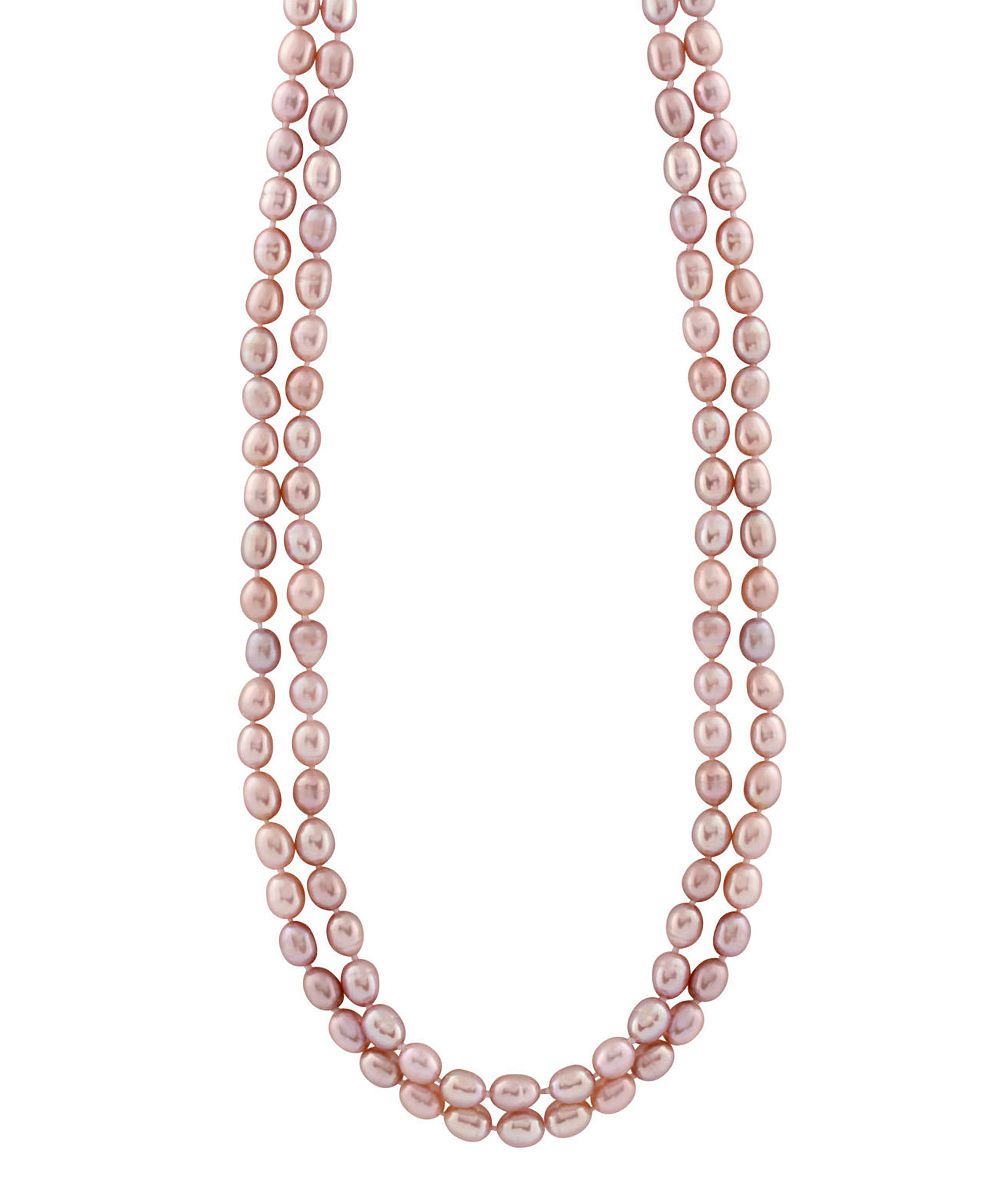 Bella Pearl Women's Necklaces Pink - Pink Long Pearl Necklace | Zulily