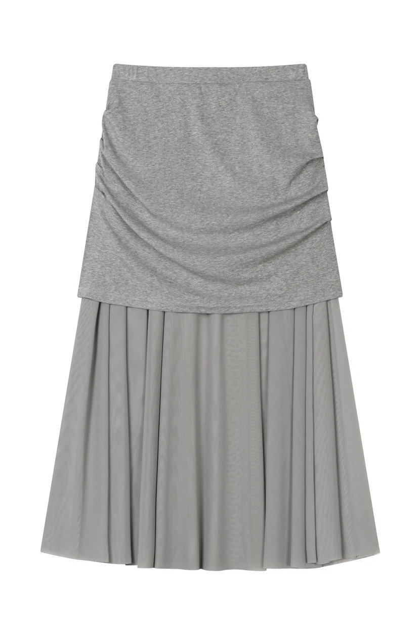 Dolly Jersey Cotton Skirt - Grey | Petite Studio NYC
