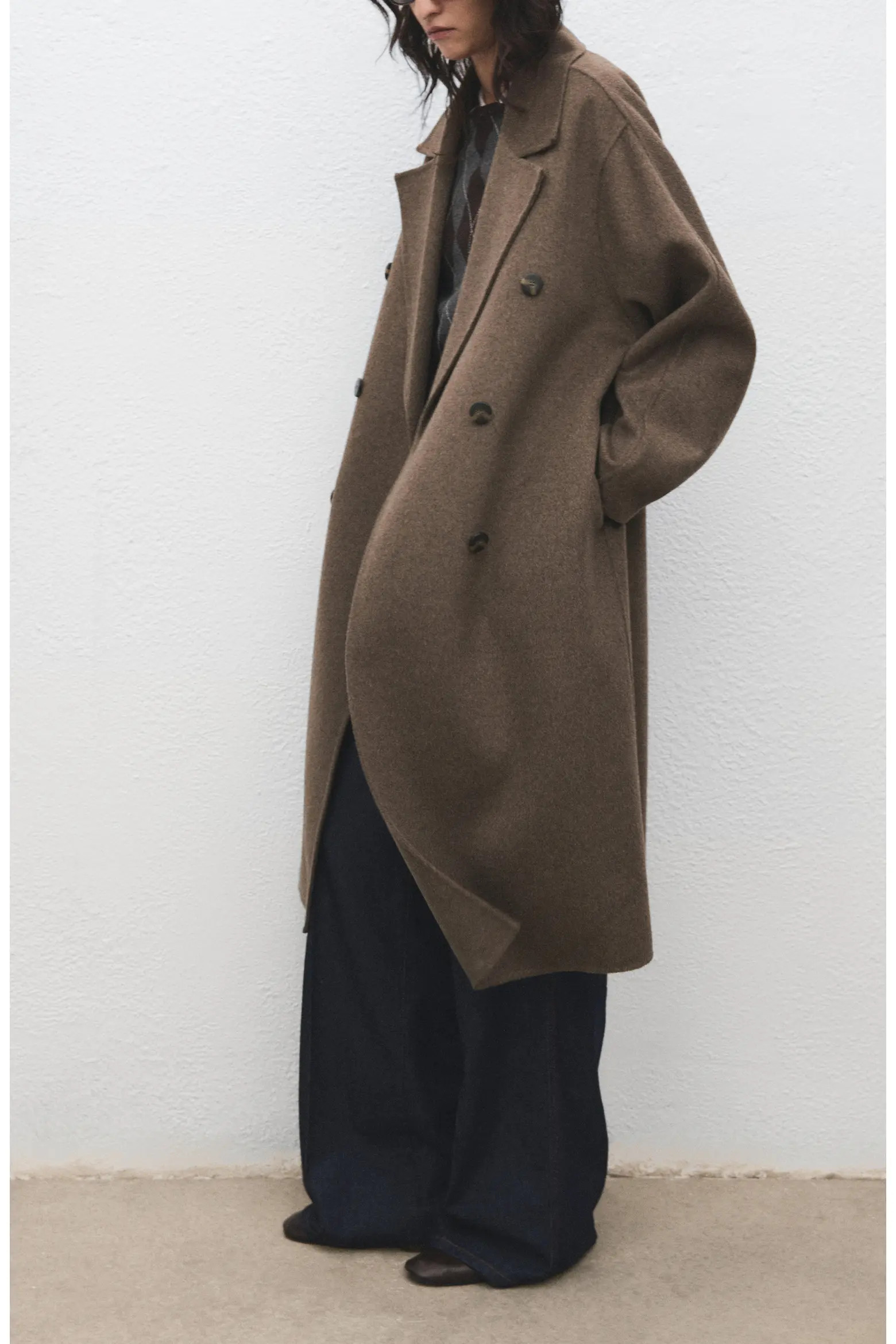 MANGO Picarol Double Breasted Wool Blend Coat (Women) | Nordstrom | Nordstrom