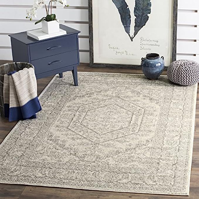 Safavieh Adirondack Collection ADR108B Ivory and Silver Oriental Vintage Medallion Area Rug (8' x 10 | Amazon (US)