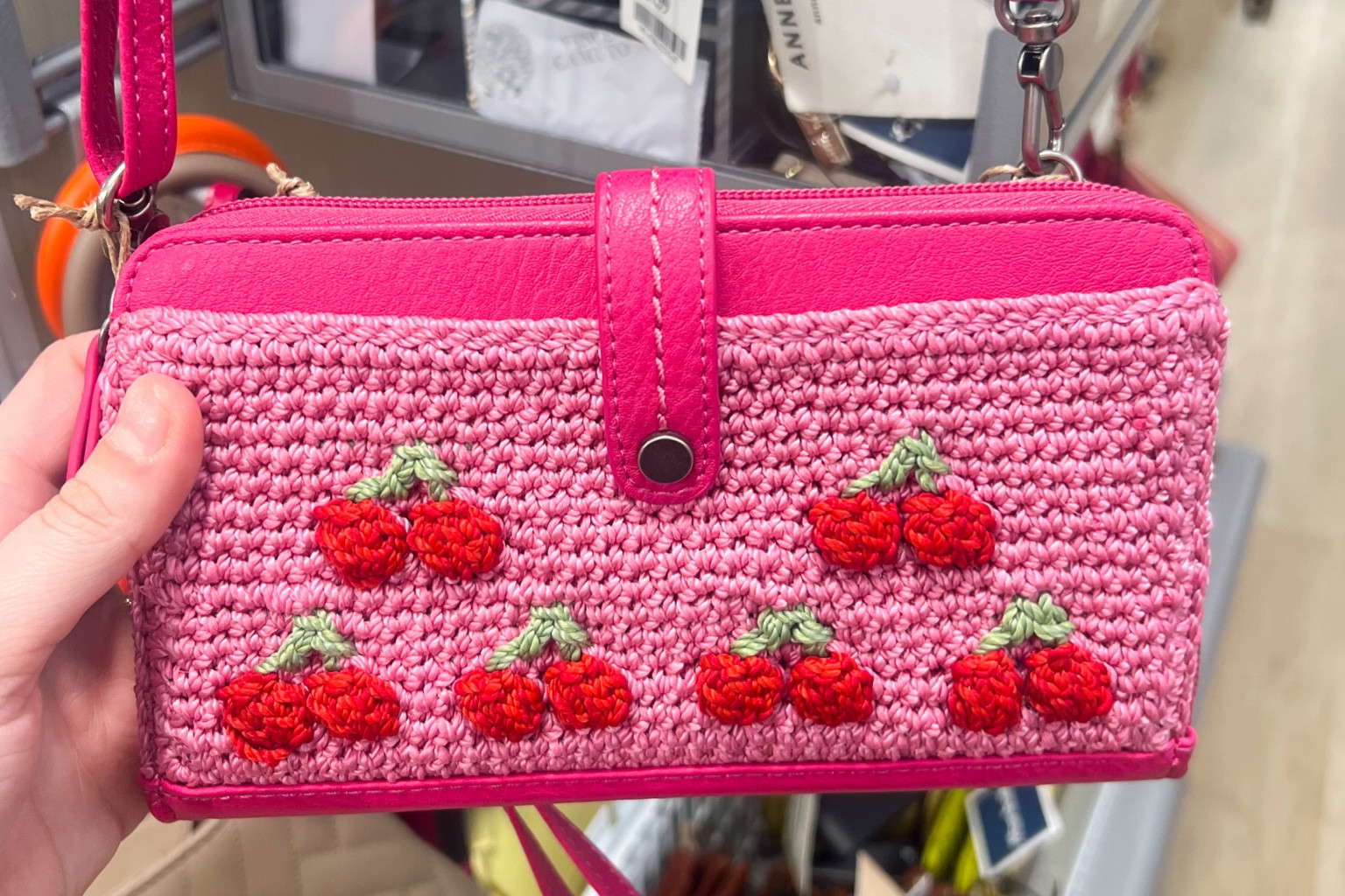 This crochet cherry smart phone crossbody  that I found at Marshall’s is so stinkin’ cute! I can’t get over it 🍒🩷

#LTKTravel #LTKFindsUnder50