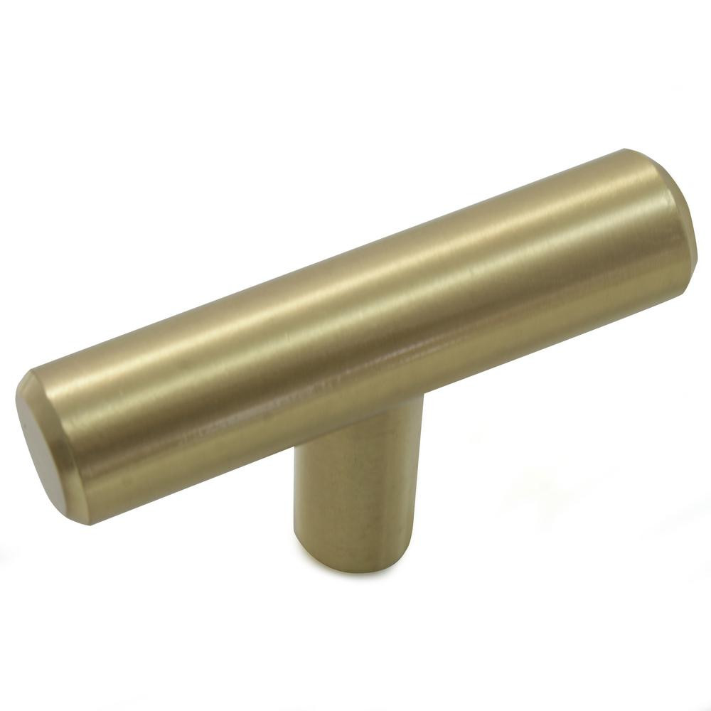 Laurey Melrose 2 in. Satin Brass T-Bar Cabinet Knob | The Home Depot