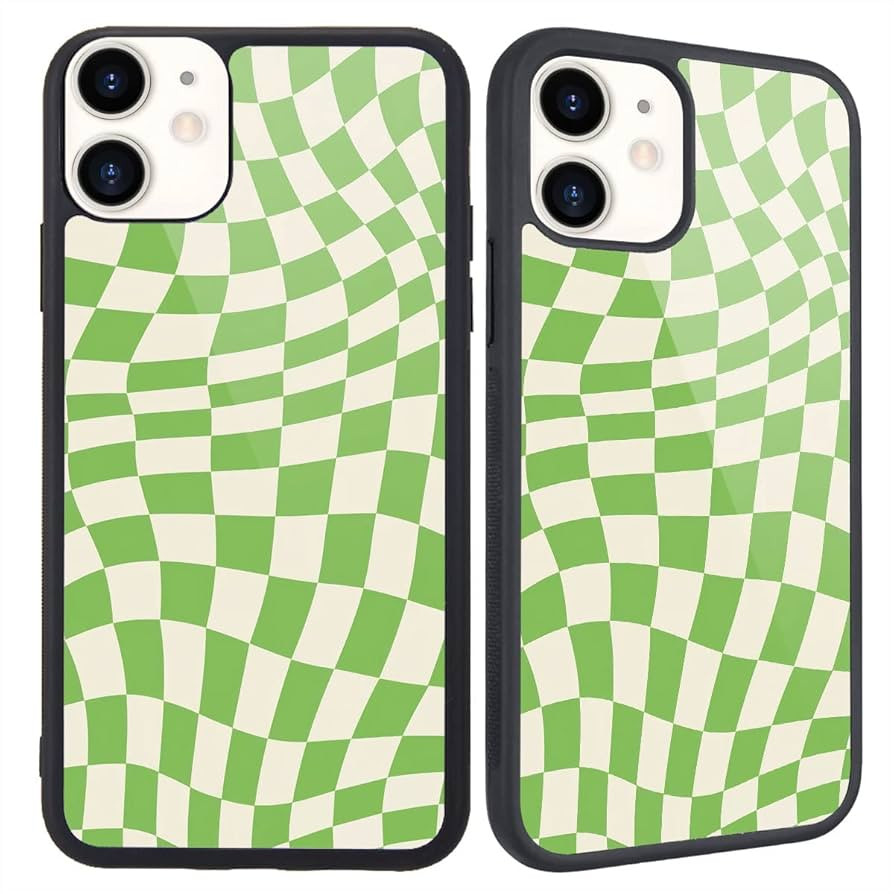 MAYCARI Compatible with iPhone 11 Case Twist Green Checkerboard for Children Boys Women, Hard Bac... | Amazon (US)