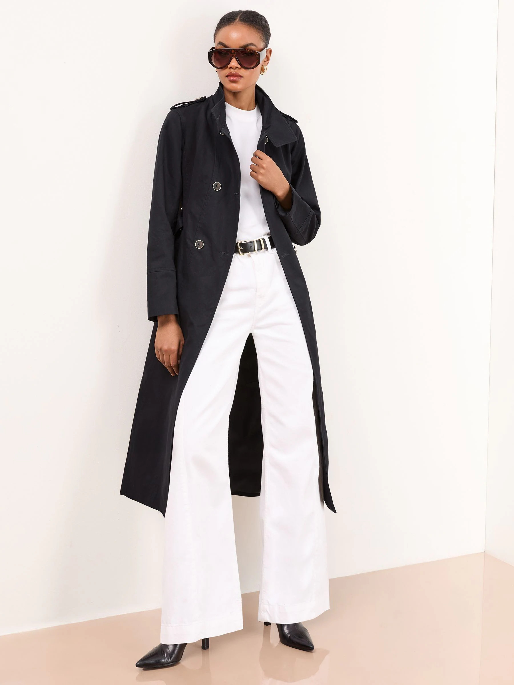 Lipsy Lipsy Navy Blue Funnel Neck Trench Coat | Next EU